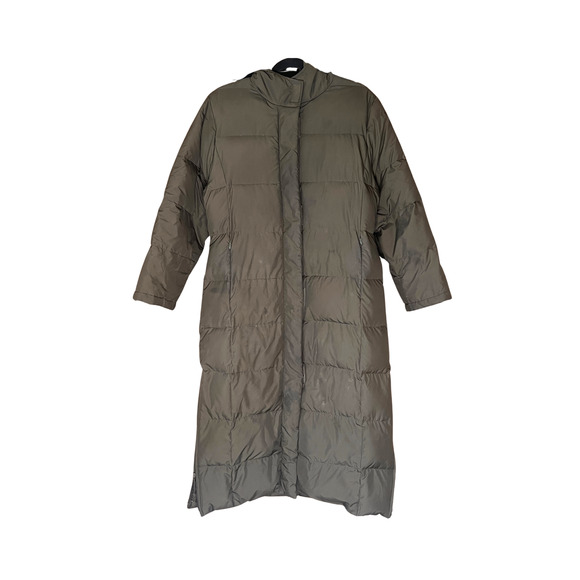 Bernado Down Puffer Long Jacket Coat Size M Khaki Green Gorpcore Outdoor Winter - Picture 1 of 12